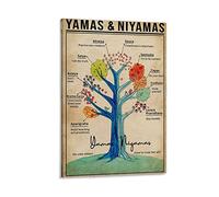 TSALF Impression sur Toile Affiche sans Cadre Art Yamas et Niyamas 60x90cm