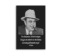 TSALF Impression sur Toile Affiche sans Cadre Impression sur Toile Affiches en Noir et Blanc Affiche en Toile Al Capone 60x90cm