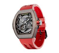 TSAR BOMBA Atomic Montre automatique interchangeable pour homme avec zircones Swarovski Rouge