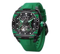 TSAR BOMBA Montre Automatique Homme Squelette de Luxe Mécanique Montre Les Hommes 50m étanche Montre carrée de Mode Cadeau pour Les Hommes