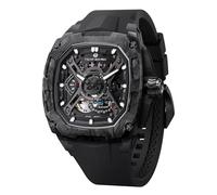 TSAR BOMBA Montre Automatique Homme Squelette de Luxe Mécanique Montre Les Hommes 50m étanche Montre carrée de Mode Cadeau pour Les Hommes