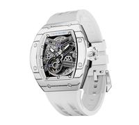 TSAR BOMBA Montre automatique pour homme en fibre de carbone interchangeable Blanc