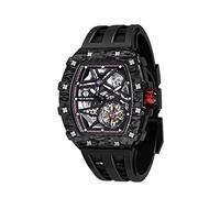 TSAR BOMBA Montre Automatique pour Hommes Montre mécanique Squelette de Luxe pour Hommes Sport Analogique étanche 50M Luminous Acier Inoxydable Fashionable Tonneau Big Face Montres