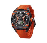 TSAR BOMBA Montre-Bracelet pour Hommes Une Montre mécanique Luxe avec Une étanchéité à l'eau jusqu'à 5 ATM boîtier Fibre Lumineuse et Bracelet Caoutchouc fluoré est Pointe pour Un