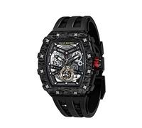 TSAR BOMBA Montre de Luxe pour Homme Montres automatiques Homme Étanche à 50 m Mouvement mécanique Japonais Tonneau Boîtier en Acier Inoxydable Verre Saphir Montre Visage Cool Unique Mode Cadeau
