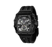 TSAR BOMBA Montre de Luxe pour Homme Montres automatiques Homme Étanche à 50 m Mouvement mécanique Japonais Tonneau Boîtier en Acier Inoxydable Verre Saphir Montre Visage Cool Unique Mode Cadeau