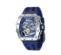 TSAR BOMBA Montre Homme Automatique Montre de Luxe Etanche 50M Tonneau Squelette Marque Rectangulaire Plongee Sport Militaire Montres Cadeau Homme Mouvement Japonais Miroir Saphir