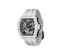 TSAR BOMBA Montre Homme Automatique Squelette Mécanisme Apparent pour Homme Montre de Luxe Tonneau Saphir Etanche 50M Résistant Marque Rectangulaire Plongee Sport Militaire Cadeau Homme