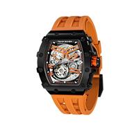 TSAR BOMBA Montre Homme Automatique Squelette Mécanisme Apparent pour Homme Montre de Luxe Tonneau Saphir Etanche 50M Résistant Marque Rectangulaire Plongee Sport Militaire Cadeau Homme