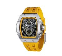 TSAR BOMBA Montre Homme Montre de Luxe Etanche 50M Tonneau Analogique Chronometre Squelette Carrée Grand Cadran Plongee Sport Montres Mouvement Japonais Bracelet Silicone Miroir Saphir Lumineux