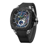 TSAR BOMBA TB8602 Montre mécanique de luxe pour homme en fibre de carbone interchangeable, Bleu