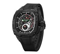 TSAR BOMBA TB8602 Montre mécanique de luxe pour homme en fibre de carbone interchangeable, Noir