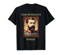 Tsar Nicolas II Russe Orthodoxe Russie Histoire T-Shirt Graphique avec Valeur, Homme, Noir, S