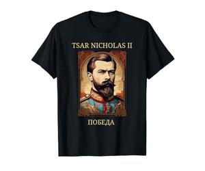 Tsar Nicolas II Russe Orthodoxe Russie Histoire T-Shirt Graphique avec Valeur, Homme, Noir, S