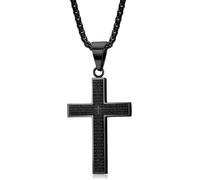 Tsathoggua Collier avec pendentif en forme de croix pour homme et femme - Pendentif en forme de croix avec chaîne en acier titane de 3 mm de large - 60 cm - Pièce classique et polyvalente