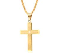 Tsathoggua Collier avec pendentif en forme de croix pour homme et femme - Pendentif en forme de croix avec chaîne en acier titane de 3 mm de large - 60 cm - Pièce classique et polyvalente