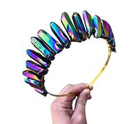 TSBB Cristal Brut Couronne Strass Naturel Pierre Alliage Bandeau Lune fête Cadeau Sorcellerie Accessoires Cheveux Accessoires