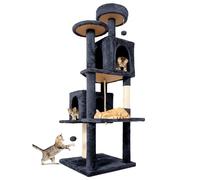 TSCOMON Grand arbre à chat en forme de tour pour chats d'intérieur, maison à chat en peluche douce à plusieurs niveaux avec 1 grotte rotative à 360°, griffoir, plus d'entrée/sortie, corde en sisal
