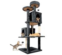 TSCOMON Grand arbre à chat en forme de tour pour chats d'intérieur, maison à chat en peluche douce à plusieurs niveaux avec 1 grotte rotative à 360°, griffoir, plus d'entrée/sortie, corde en sisal,