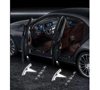 TSDFGBV 2 Pièces Projecteur D'Éclairage Porte pour Tesla Model S Model X Model 3, Lumière Porte Voiture Lumière de Bienvenue de Porte de Voiture,A