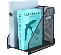 TSDRBWO Porte-revues de bureau en métal avec 2 compartiments verticaux - Supports de rangement pour dossiers - Organisateur de classeur pour documents - Organisation de documents pour la maison, le