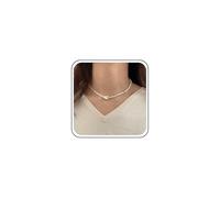 TseanYi Collier ras du cou bohème avec petites perles de rocaille - Collier ras du cou en perles de riz blanc