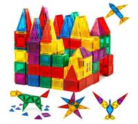 Tsebugap 140 Pièces Bloc Construction Magnetique Enfant Magnetic Tiles Jeux Magnetique Enfant Bloc de Construction Magnétique Magnetic Building Blocks Jeu Aimanté Tuiles Montessori Jouet