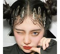 TseenYi Barrette cheveux forme cœur Pince cheveux forme cœur Pince cheveux avec pendentif forme cœur métal argenté Pince cheveux métal argenté Cruifixion Bang Clip latéral Accessoires femmes et filles