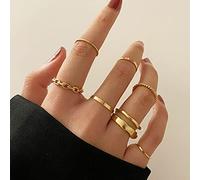 TseenYi Boho Knuckle Rings Set Gold Midi Finger Stackable Ring Vintage Finger Joint Rings Retro Midi Rings Bijoux pour femmes et filles (7pc)