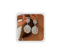 TseenYi Boucles d'oreilles à tête de lion de pièce Boucles d'oreilles en argent en texture en or Boucle d'oreille de tête de la tête de longe de portrait Charme rond géométrique martelé Earrng