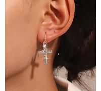 TseenYi Boucles D'oreilles Croix En Cz Boucles D'oreilles Croix En Argent Boucles D'oreilles Croix En Strass Boucles D'oreilles Croix En Cz Boucles D'oreilles Crucifix Boucles D'oreilles Religieuses