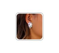 TseenYi Boucles d'oreilles de poteaux de feux d'artifice en cristal Boucles d'oreilles Starburst en ruine en argent Boucles d'éclatement de ramium coloré la boucle d'oreille