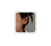TseenYi Boucles d'oreilles manchette d'oreille épaisses en or punk, boucles d'oreilles non percées, tendance, clip d'oreille non piercing, cristal large, bijoux pour femmes et filles, cadeaux