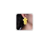 TseenYi Boucles D'oreilles Pendantes Fleur Boho Boucles D'oreilles Pétales De Fleurs Jaunes Boucles D'oreilles Pendantes Grandes Fleurs En Métal Boucles oreilles Clous Fleurs Doubles Boucles oreilles