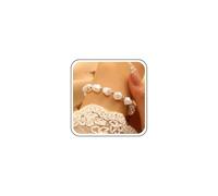 TseenYi Bracelet Bohemia Perle Baroque Argent Irrégulier Perle Chaîne De Main Vintage Perles Station Chaîne De Maillon Bangle Mariage Bracelet Harnais Main Bijoux Pour Femmes