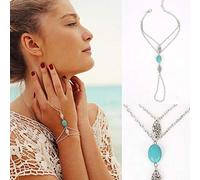 TseenYi Bracelet en argent turquoise pour femme et fille