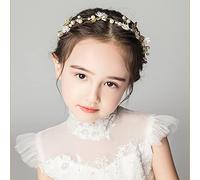 TseenYi Bride perle headpiece headband feuille d’or fleur bande ceveux boho strass perle bandeau couronne épouser bijoux pour fhemmes filles demoiselle valentine’cadeau Noël jour journée (or )