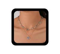 TseenYi Collier ras du cou bohème bleu CZ vintage collier faux saphir collier station collier collier réglable CZ clavicule colliers chaîne bijoux pour femme, Zinc