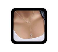 TseenYi Collier ras du cou en forme de 8 ailes en argent avec pendentif en forme de symbole de l'infini pour femmes et filles (argenté)