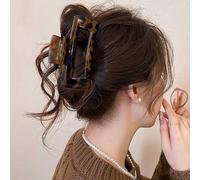 TseenYi Pince à cheveux rectangulaire carrée Marron Pinces à cheveux rectangulaires Pince à cheveux carrée Grandes pinces à cheveux Griffe acrylique Pince à cheveux antidérapante Géométrique