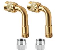 tsejitxin 2 Pièces Rallonge Valve Pneu 90 Degrés, Embout Gonflage Coudée | Laiton Massif, Universel 36mm, Moto et Voiture, Camion, Vélo, Scooter, Gonflage sans Démonter la Roue
