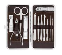 Tseoa Manucure, pédicure, pince à ongles, kit de toilettage professionnel, outils de vernis à ongles avec Luxueux étui de transport, Lot de 12 Tseoa