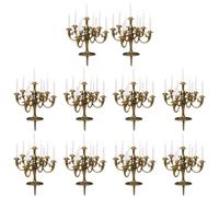 Tsffae 10 Pièces/Ensemble Mini Candélabres Décoration De Gâteau Chandelier Créatif Bougeoir Dessert Nourriture Gâteau Topper pour Noël Mariage Anniversaire Décor