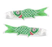 Tsffae 2 Pièces Carpe Japonaise Manche À Air Banderole Poisson Drapeau Cerf-Volant Japonais Koinobori Carpe Cerf-Volant Coloré Manche À Vent Carpe Chaussette À Vent Drapeau Suspendu Décor