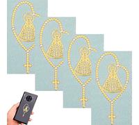 Tsffae 4 Pièces Diyalo Sainte Famille Autocollant pour Décor De Téléphone Conception Chrétienne Couleur Or Miséricorde Jésus Maria Divers Autocollants Autocollants Décoratifs