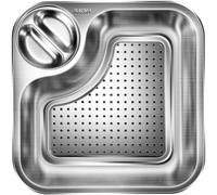 Tsffae Assiette À Raviolis en Acier Inoxydable, Plateau À Raviolis avec Plats À Tremper, Assiette De Service À Double Couche, Plateau À Raviolis Détachable, Bol À Tremper pour Raviolis