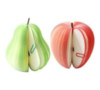Tsffae Bloc-Notes en Forme De Poire De Pomme, Bloc-Notes 3D en Forme De Fruit, Scrapbook, Nouveauté, Fournitures De Bloc-Notes De Bureau, 2 Pièces/Ensemble