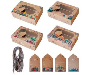 Tsffae Boîte À Gâteaux À Bonbons pour Ramadan Mubarak, D' Cadeau en Chocolat, Décorations Eid Mubarak, Fourniture De Fête Musulmane Islamique, 20 Pièces/Ensemble