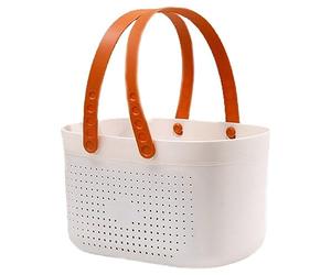 Tsffae Caddie de Douche Portable avec poignée, Panier de Rangement en Plastique pour Salle de Bain, bac de Rangement de Drainage Creux, Organisateur de Toilette