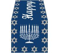 Tsffae Chemin De Table De Hanoukka, Chemin De Table De Pâque Juive Menorah Chanukah Menorah Couverture De Table Étoile De David Décorations De Table pour Fête De Vacances, Cuisine, Salle À Manger